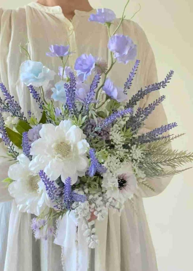 ブルーのウェディングブーケ